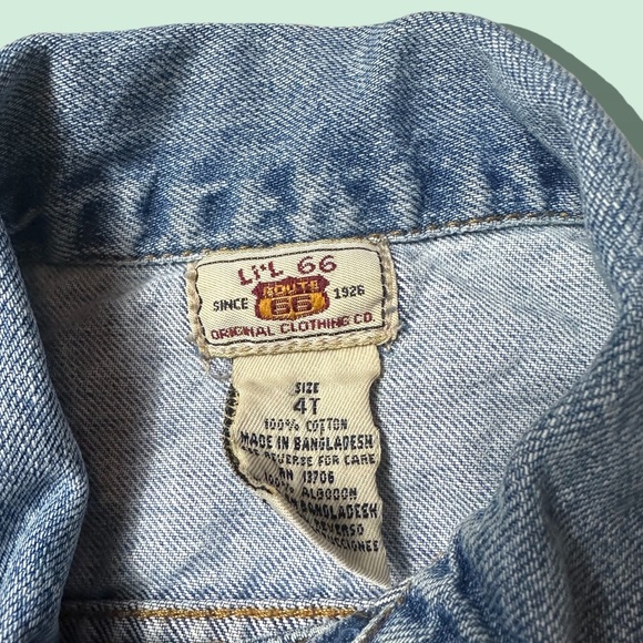 Toddler Route 66 Lil 66 Light Wash Denim Snap Button Front Jacket Size 4T - Picture 11 of 11